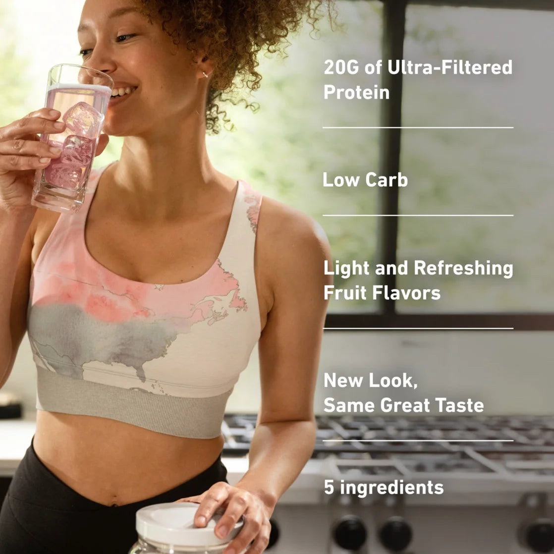 Clear Low Carb 100% Whey Protein Isolate Powder, Tropical Punch, 20G Protein, for Muscle Growth & Recovery, 16 Servings