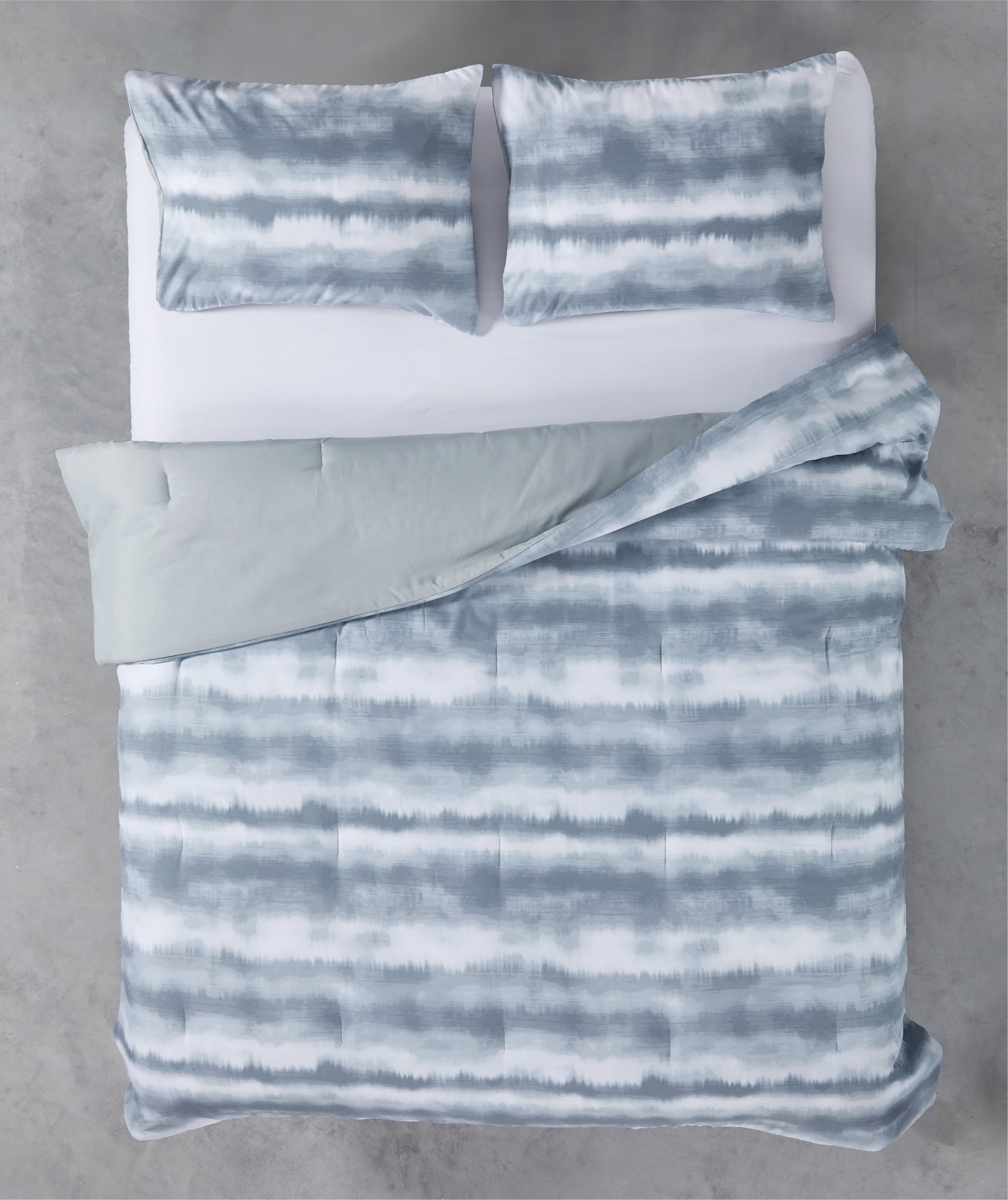 Tie Dye Grey 3 Piece Comforter Set Queen