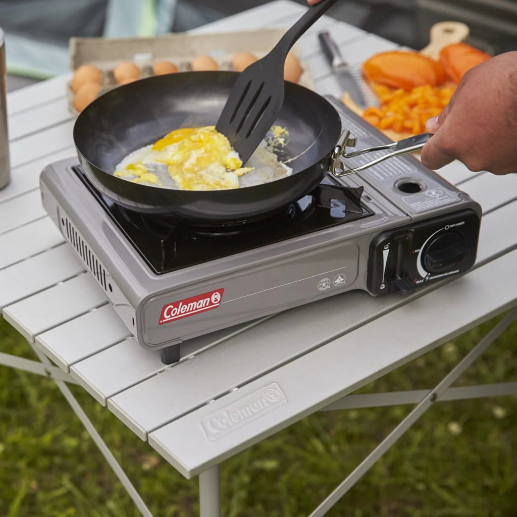 Tabletop Butane Gas Camping Stove, 1-Burner, Gray
