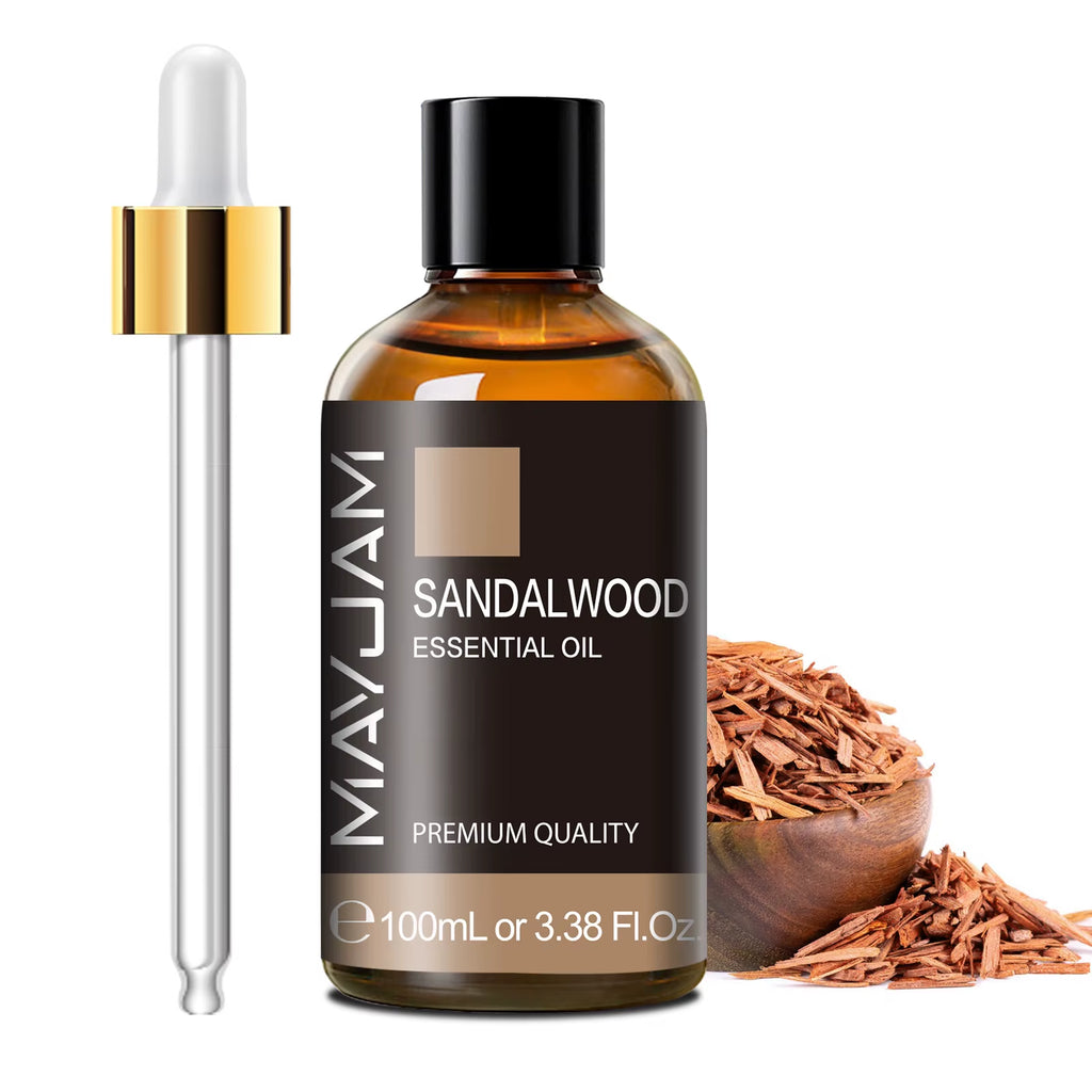 1PCS 100ML Essential Oil with Dropper Sandalwood Lavender Eucalyptus Vanilla Aroma Oil for Humidifier Scent Candle Burner