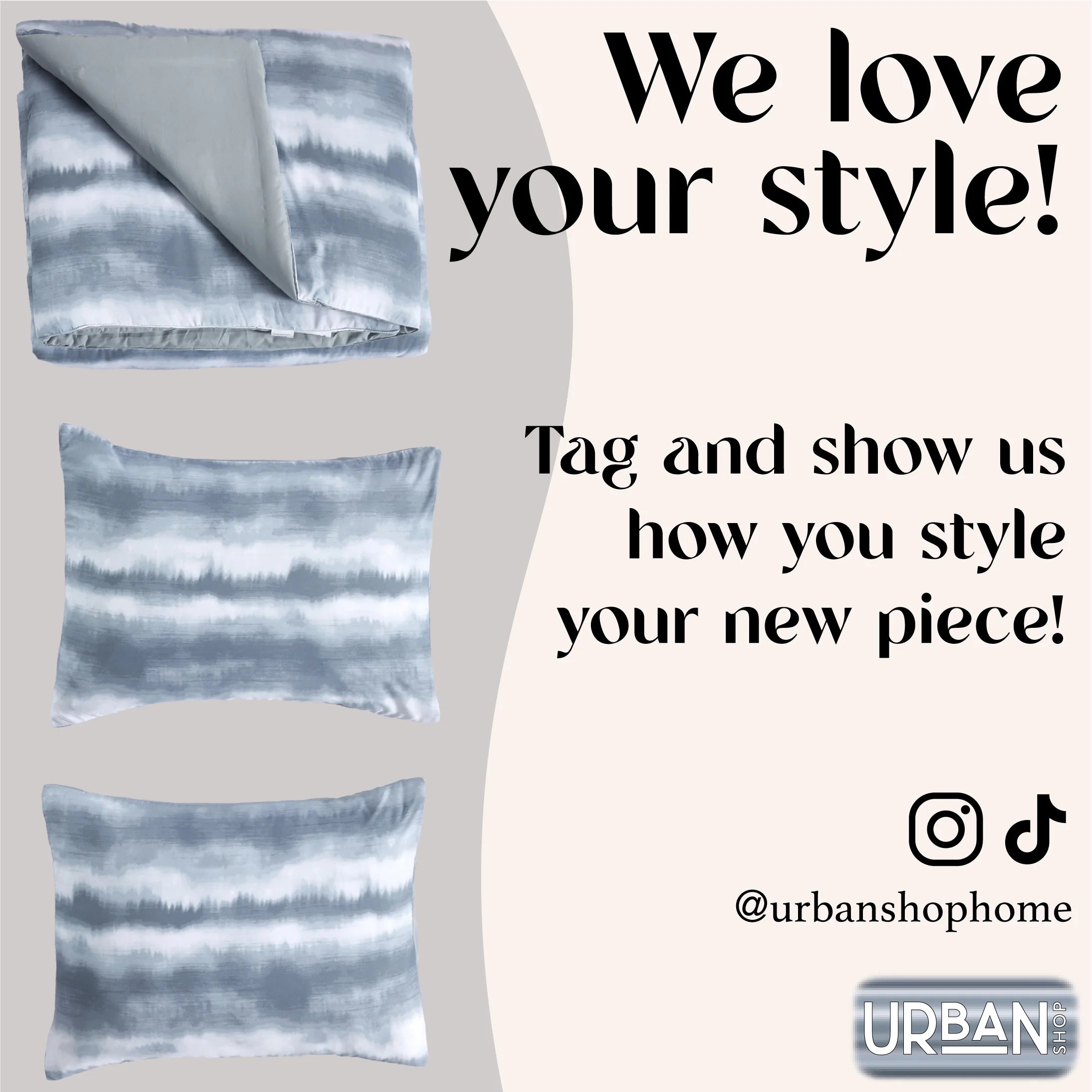 Tie Dye Grey 3 Piece Comforter Set Queen