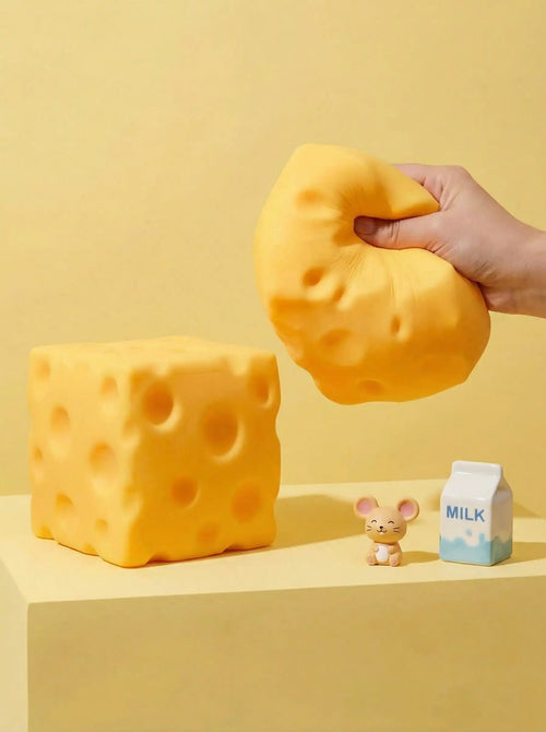 1Pc Squeeze Cheese - Extra Large Soft Squishy Cheese Blocks | Gag Gift, Adult Novelty Toys | 4.25" Giant Stress Ball | Adult Se