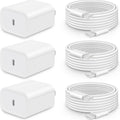[3-Pack] 20W USB C Charger with C-To-C Cable Compatible for Iphone 17/16/15 Series, USB-C Ipad Pro/Air/Mini & More