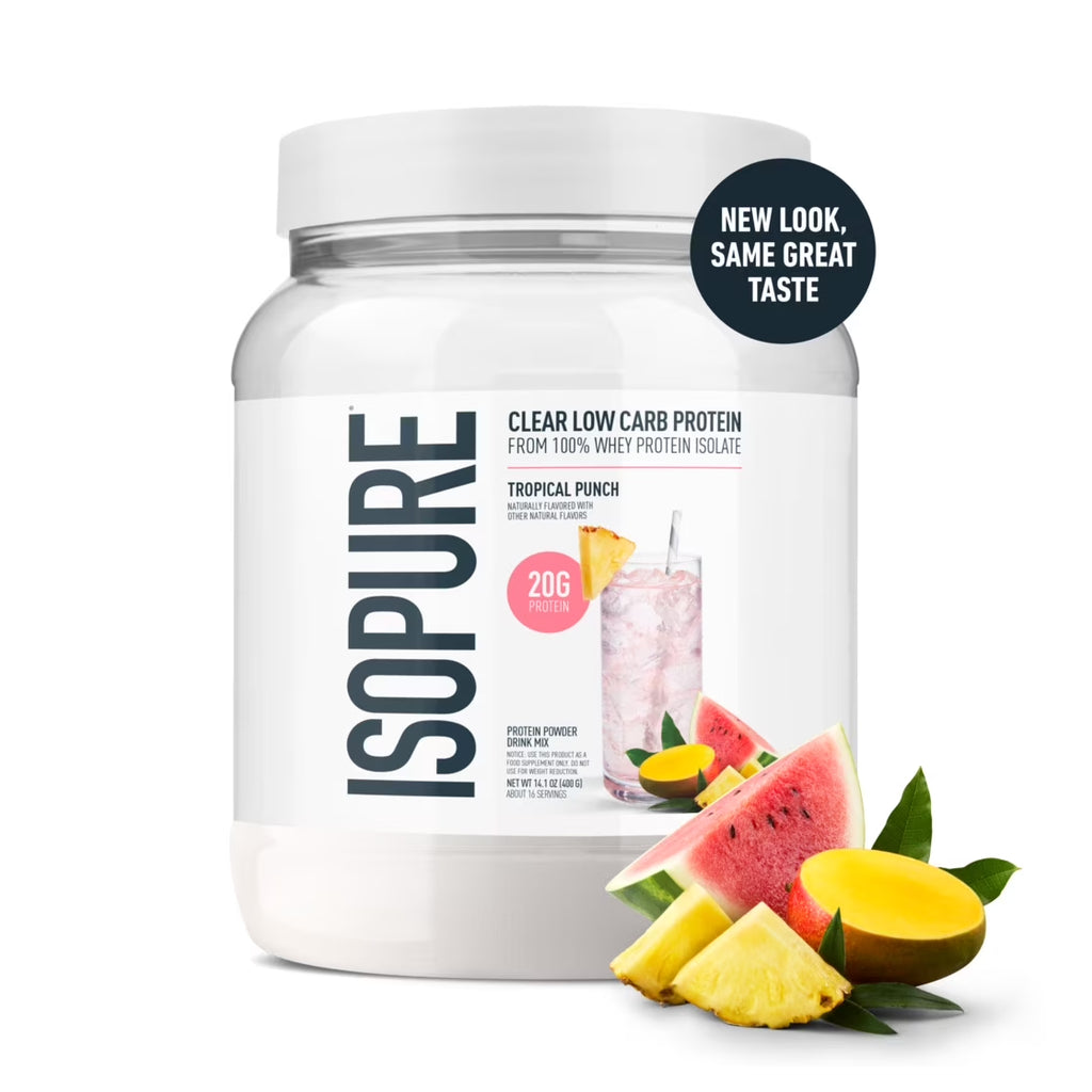 Clear Low Carb 100% Whey Protein Isolate Powder, Tropical Punch, 20G Protein, for Muscle Growth & Recovery, 16 Servings