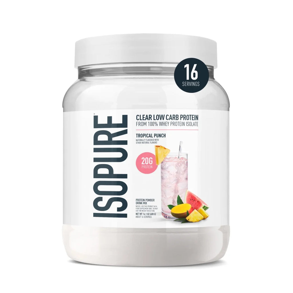 Clear Low Carb 100% Whey Protein Isolate Powder, Tropical Punch, 20G Protein, for Muscle Growth & Recovery, 16 Servings